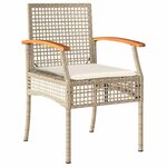 vidaXL Ensemble de salle à manger pour jardin 7 Pièces Beige et Noir