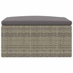 vidaXL Tabouret de jardin avec coussin gris résine tressée