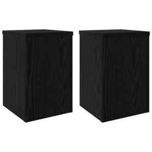 vidaXL Support de Plante 2 Pièces Chêne noir 20 x 20 x 30 cm