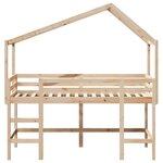 vidaXL Lit superposé et échelle et toit 90x200 cm bois de pin massif
