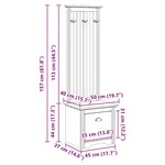 vidaXL Armoire de couloir avec crochets BODO gris 50x40x157 cm