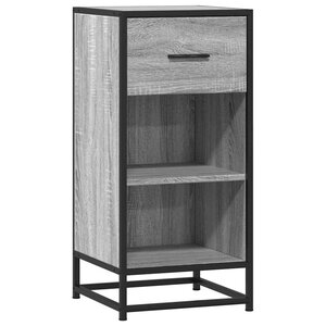 vidaXL Buffet sonoma gris 35 5x35x76 cm bois d'ingénierie et métal