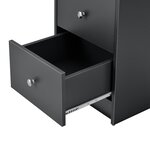 Bureau table secrétaire poste de travail informatique avec 3 tiroirs 120 cm gris foncé et bois 03_0004712