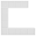 vidaXL Ensemble de bibliothèque/meuble TV 3 Pièces Blanc 180x30x180 cm