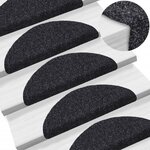 vidaXL Tapis autoadhésifs de marches 5 Pièces Noir 56x17x3 cm Aiguilleté