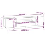 vidaXL Meuble TV avec lumières LED noir 160x35x40 cm