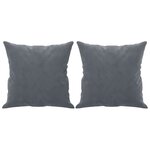vidaXL Canapé 2 places avec oreillers gris foncé 120 cm velours