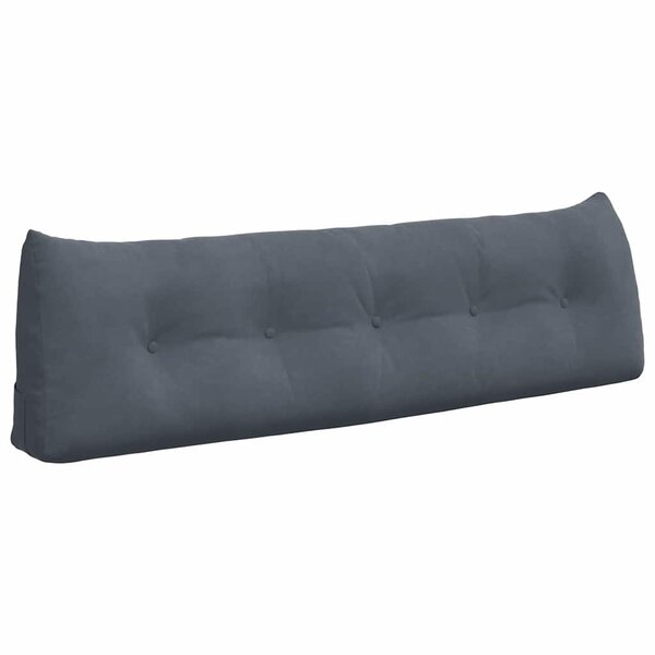 vidaXL Coussin de Dos Gris foncé 160 x 24 x 50 cm Velours