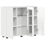 vidaXL Buffet Blanc brillant 55 5 x 29 x 100 cm Bois d'ingénierie