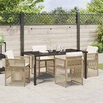vidaXL Ensemble de salle à manger pour jardin 5 Pièces Beige Poly rotin