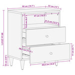 vidaXL Table de chevet 50x33x60 cm bois de manguier massif