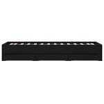 vidaXL Cadre de lit avec tiroirs sans matelas noir 75x190 cm
