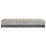 vidaXL Cadre de lit sans matelas gris béton 75x190cm bois d'ingénierie