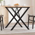 vidaXL Table à manger cadre en X 90x90x75 cm bois de pin massif fonte