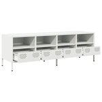 vidaXL Meuble TV blanc 135x39x43 5 cm acier laminé à froid