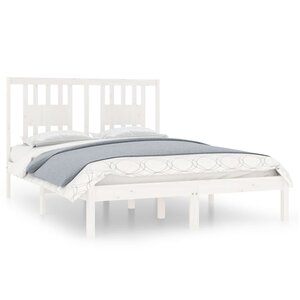 vidaXL Cadre de lit sans matelas blanc bois massif 120x200 cm