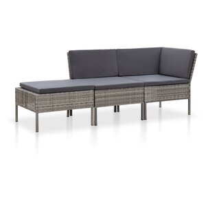 Salon de jardin meuble d'extérieur ensemble de mobilier 3 pièces avec coussins résine tressée gris 02_0015994