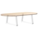 vidaXL Pieds de table basse en forme de V  2 pièces  blanc  70 x (30-31 3) cm  acier