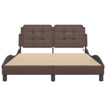 vidaXL Cadre de lit avec LED sans matelas Zadar marron 120x200 cm