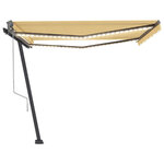 vidaXL Auvent automatique capteur de vent/LED 400x300cm Jaune et blanc