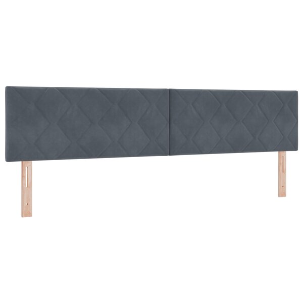 vidaXL Tête de lit avec un look à blocs de diamant en gris foncé  200 cm  en velours