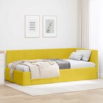 vidaXL Cadre de lit d'angle Jaune 90 cm x 200 cm tissu