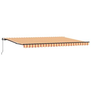 vidaXL Auvent Rétractable jaune et orange 500 × 300 cm tissu