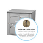 Bloc collectif Leabox 2x2  grade 3  simple face  extérieur  fixation murale  gris clair ral 7035 finition brillante