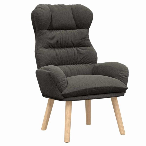 vidaXL fauteuil Gris foncé 69 x 74 x 93 cm Tissu Sherpa