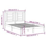 vidaXL Cadre de lit Bois de pin massif 140x190 cm