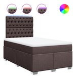 vidaXL Sommier à lattes de lit et matelas marron foncé 120x190cm tissu