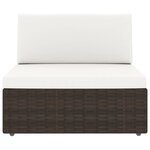 vidaXL Salon de jardin 10 Pièces avec coussins Marron Résine tressée