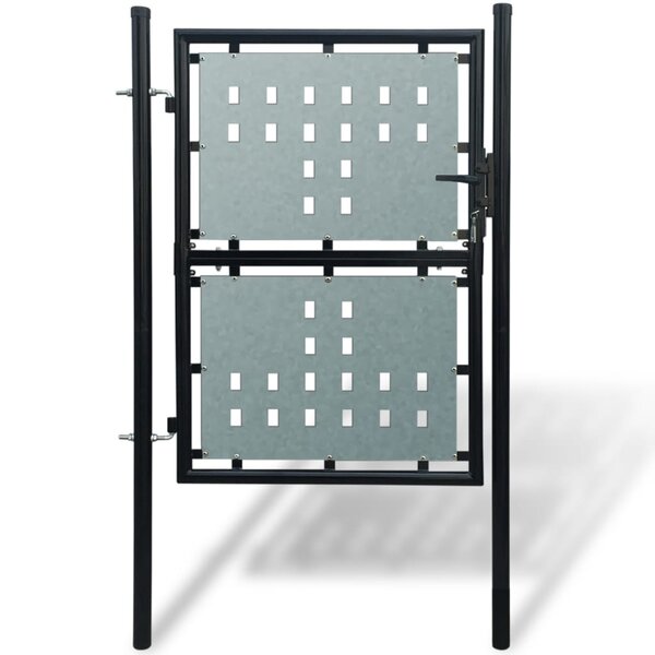 vidaXL Portail simple de clôture Noir 100x250 cm