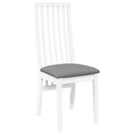 vidaXL Chaises à manger coussins 2 Pièces blanc bois massif caoutchouc