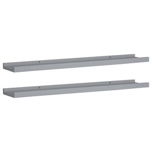 vidaXL Étagères à rebord pour cadre photo 2 Pièces Gris 80x9x3 cm MDF