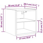 vidaXL Meubles TV muraux et lumières LED 2Pièces gris béton 30x28 5x30 cm