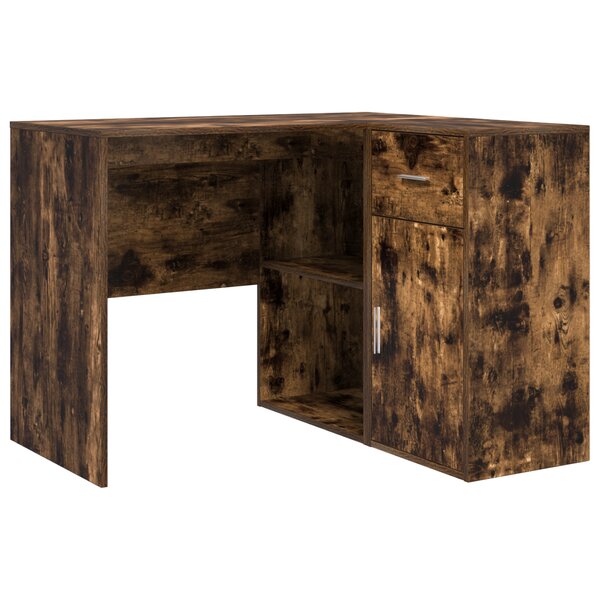 vidaXL Bureau d'angle en chêne fumé 102x88x75 cm en bois d'ingénierie