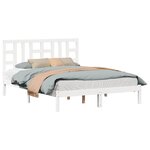vidaXL Cadre de lit sans matelas blanc 150x200 cm bois massif