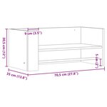 vidaXL Étagère murale noir 70 5x35x30 5 cm bois d'ingénierie