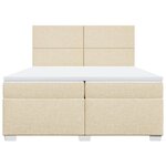 vidaXL Sommier à lattes de lit avec matelas Crème 200x200 cm Tissu