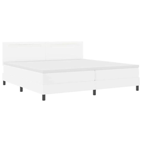 vidaXL Cadre de lit avec matelas Blanc 200 x 200 cm Faux cuir