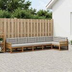 vidaXL Ensemble de canapés d'extérieur 6 Pièces Naturel et Gris clair