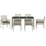 vidaXL Ensemble de salle à manger pour jardin 7 Pièces Gris clair