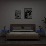 vidaXL Tables de chevet murales avec lumières LED 2 Pièces gris béton