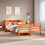 vidaXL Lit bibliothèque sans matelas cire marron 120x200 cm pin massif