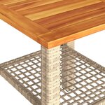 vidaXL Table de jardin beige 40x40x42 cm résine tressée et bois acacia
