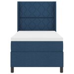 vidaXL Lit à ressorts avec matelas Bleu 90x200 cm Tissu