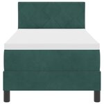Lit Box Spring vidaXL avec Matelas & LED Vert Foncé 80x200 cm Velours