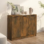 vidaXL Buffet Chêne fumé 90 5x30x70 cm Bois d'ingénierie
