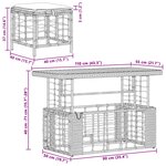 vidaXL Ensemble de salle à manger pour jardin 4 Pièces Noir et gris